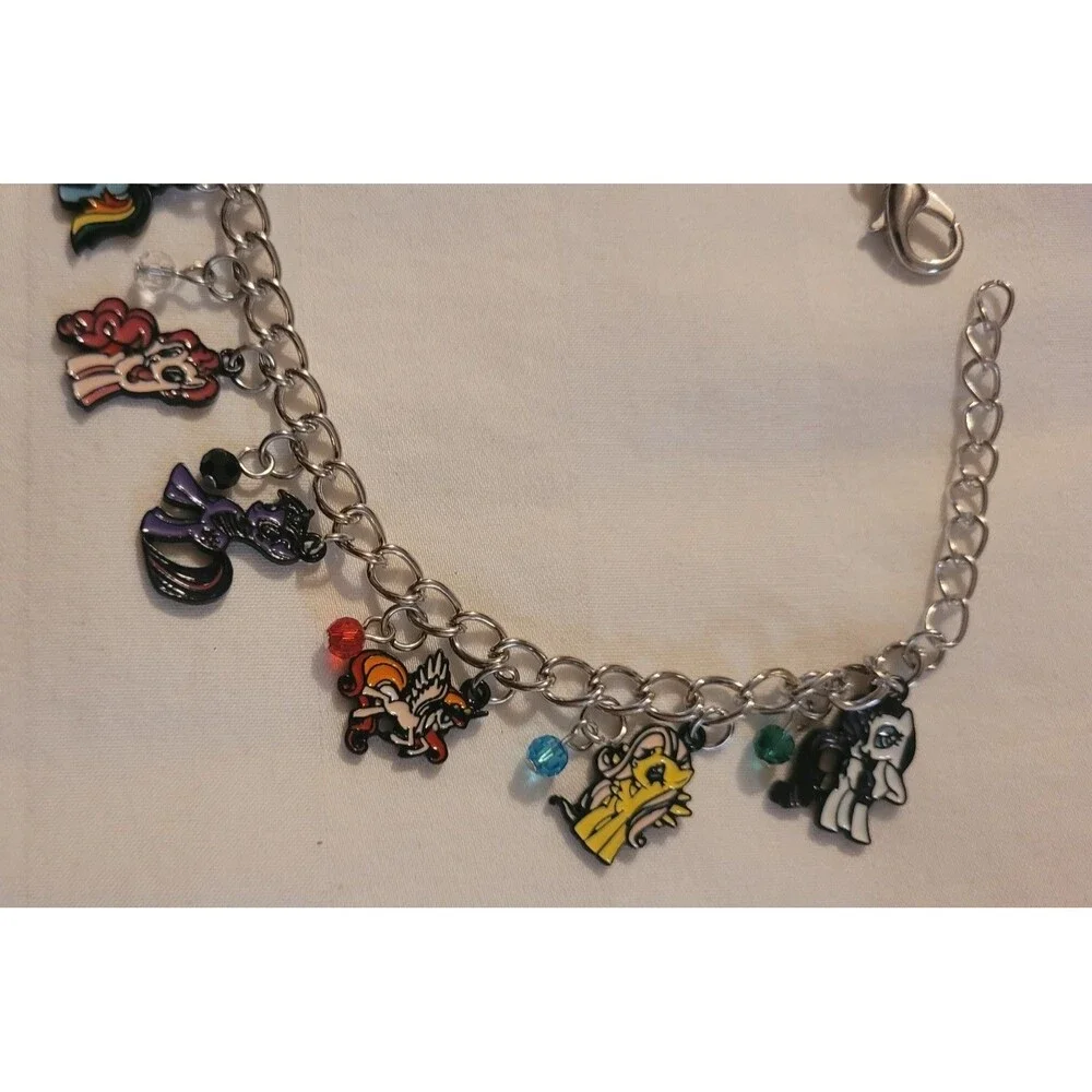 My Little Pony Inspired Adjustable Enamel Dangle Charm Bracelet
